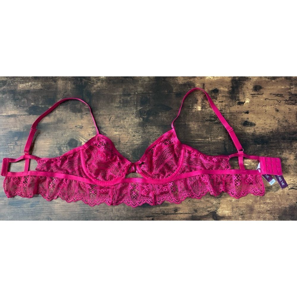 Adore me Odette Unlined Lace Bra Bal- Persnred Size 36 C NWT
